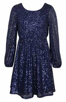 Kids' Long Sleeve Sequin Dress