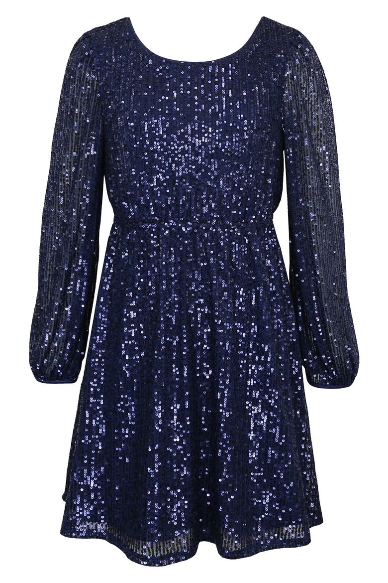 kids sequin dress 3/4 Sleeve Girl Party by AS408 Dream Machine wash cold gentle inside out or hand wash Sleeveless Gold Sequin Tea Length