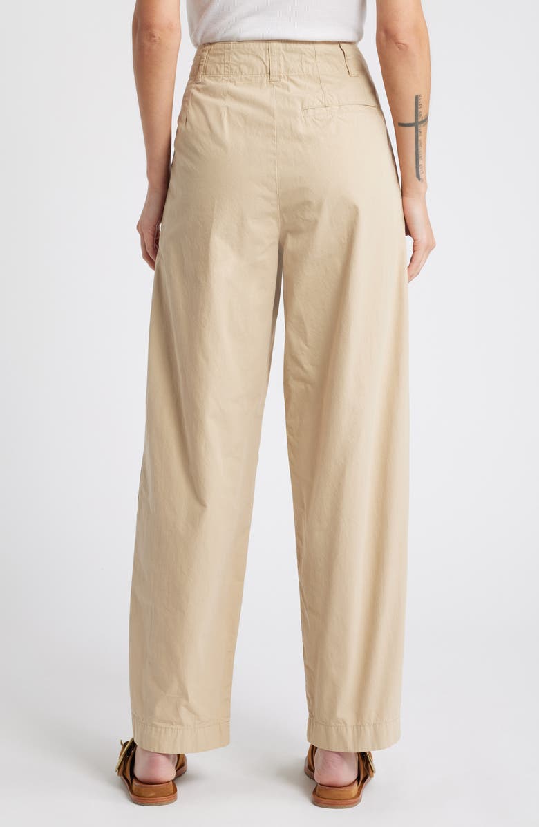 rag & bone Donovan Pleated Wide Leg Twill Pants, Alternate, color, Khaki