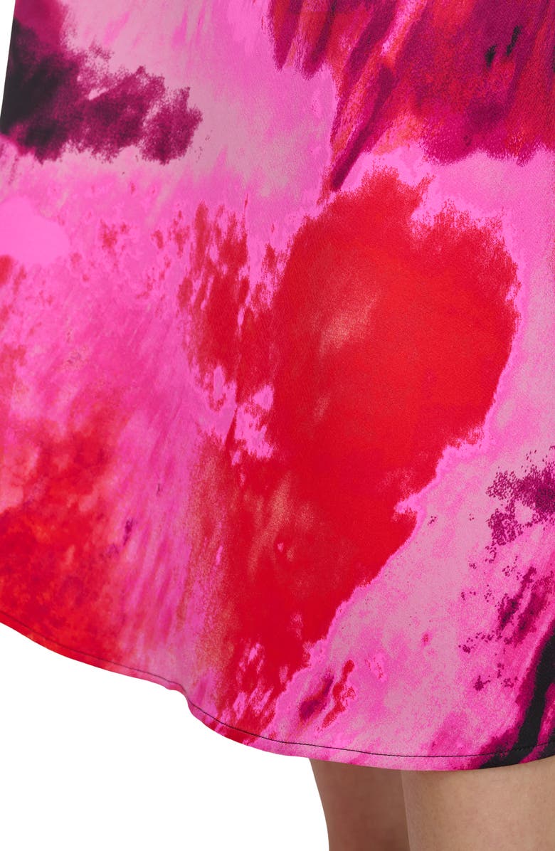 DKNY Mixed Media Satin Midi Dress, Alternate, color, 