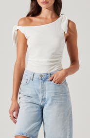 ASTR the Label Lora Bow One-Shoulder Top