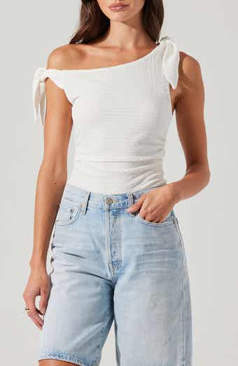 ASTR the Label Lora Bow One-Shoulder Top