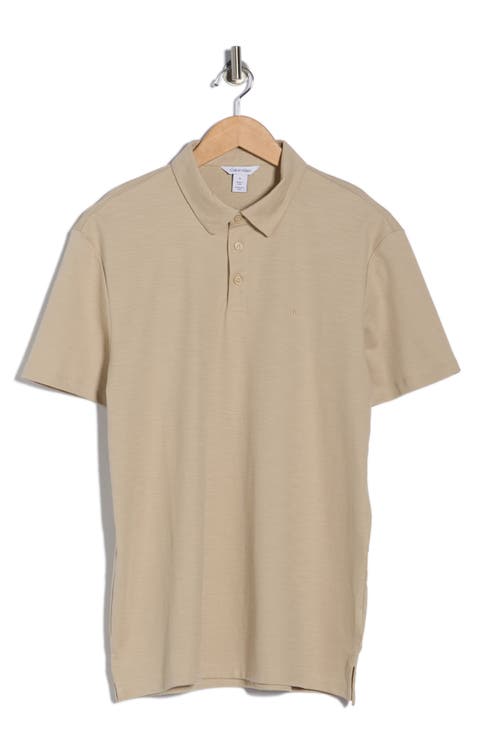 Classic Fit Embroidered Slub Knit Polo