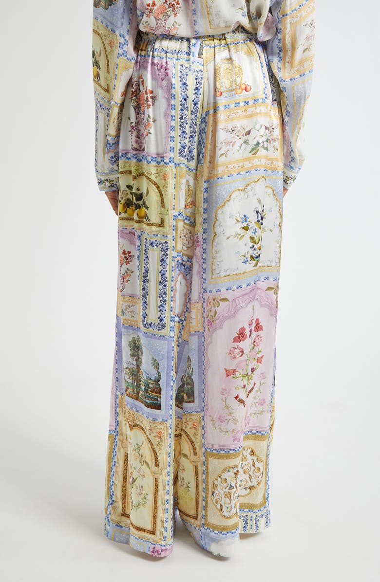 Camilla Wide Leg High Waist Pants, Alternate, color, Botanical Ballads