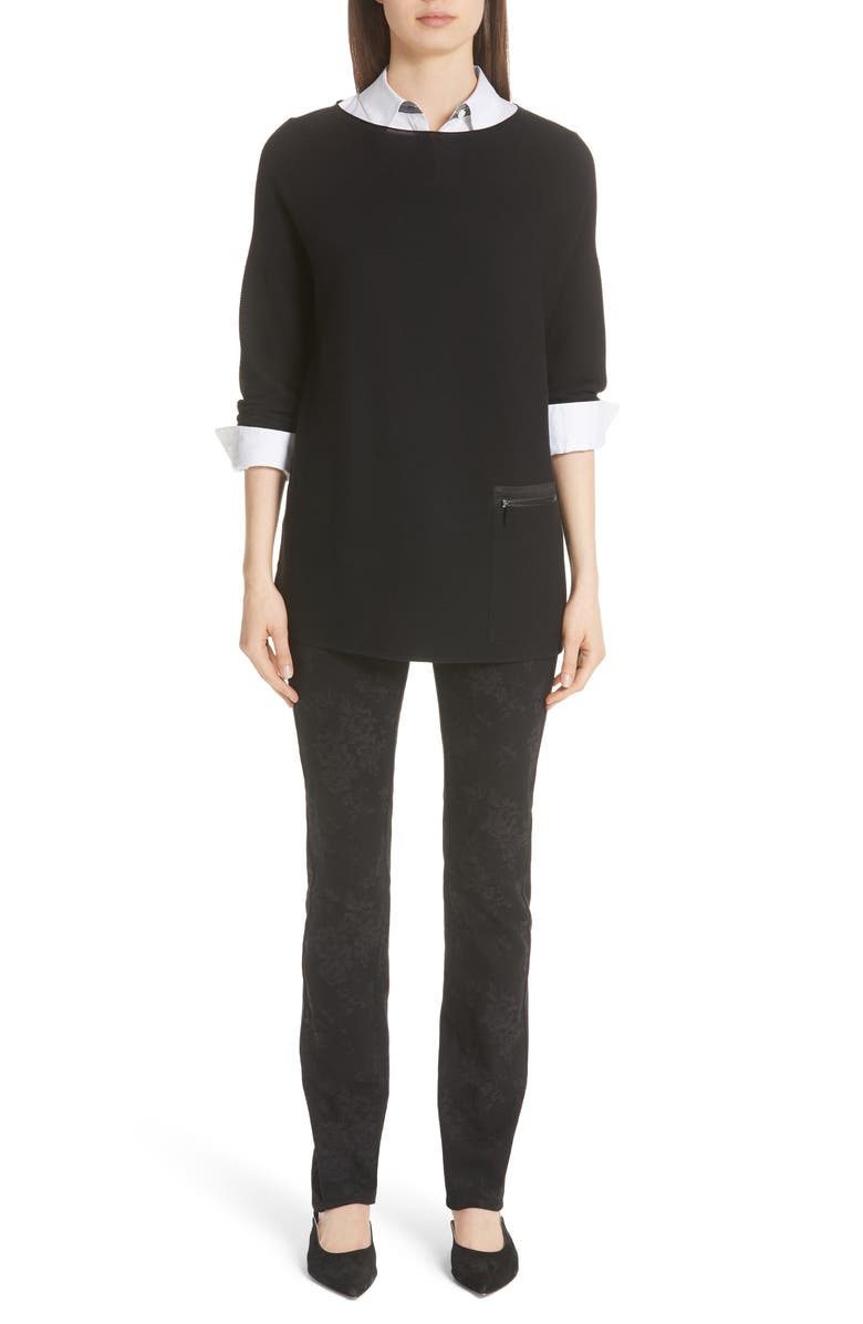 Lafayette 148 New York Linley Stretch Cotton Blouse, Main, color, 