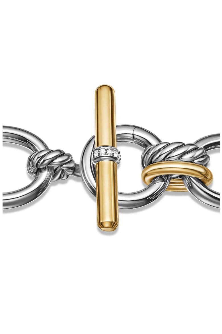 Mercer­™ 18K Gold & Sterling Silver Chain Bracelet with Pavé Diamonds, Alternate, color, STERLING SILVER/18KY GOLD