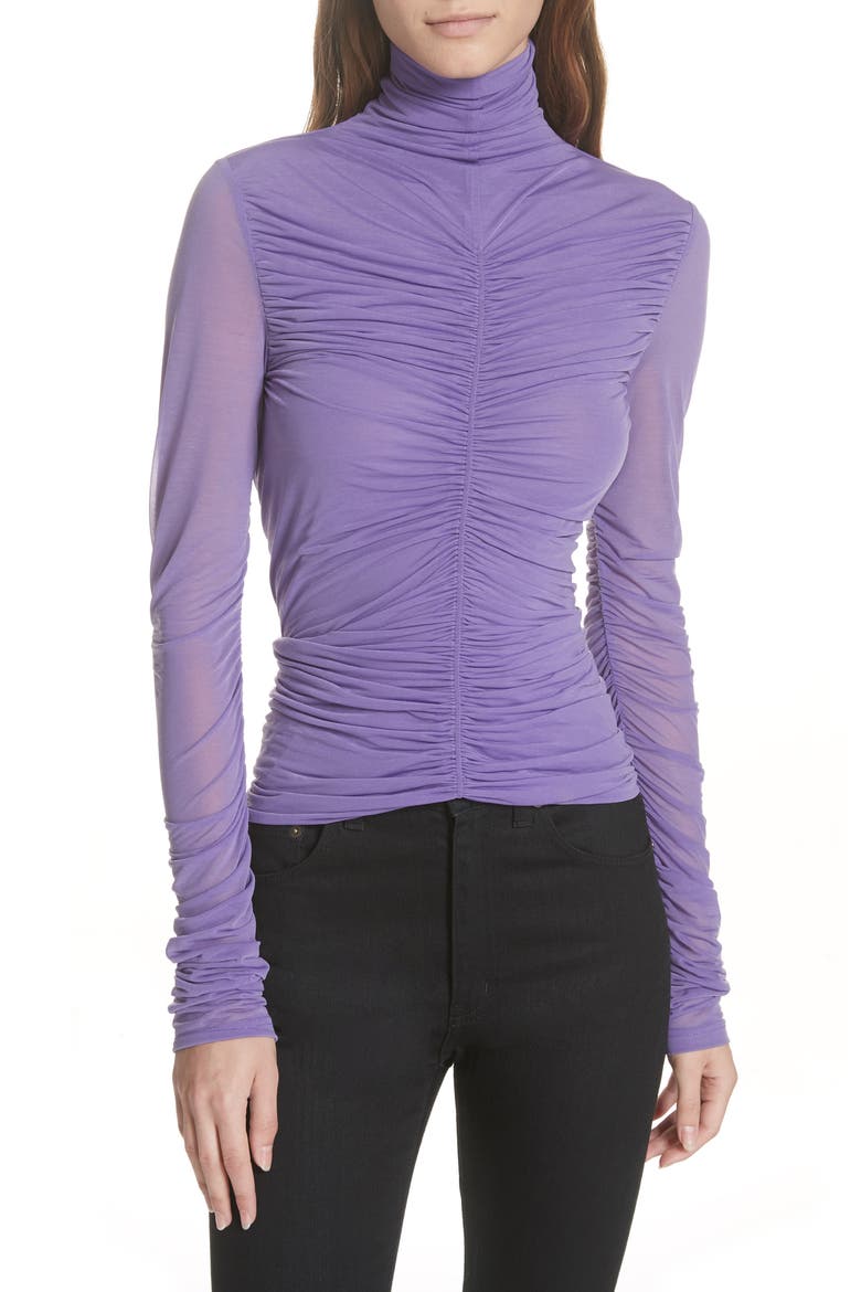 Ruched Turtleneck, Main, color, LILAC