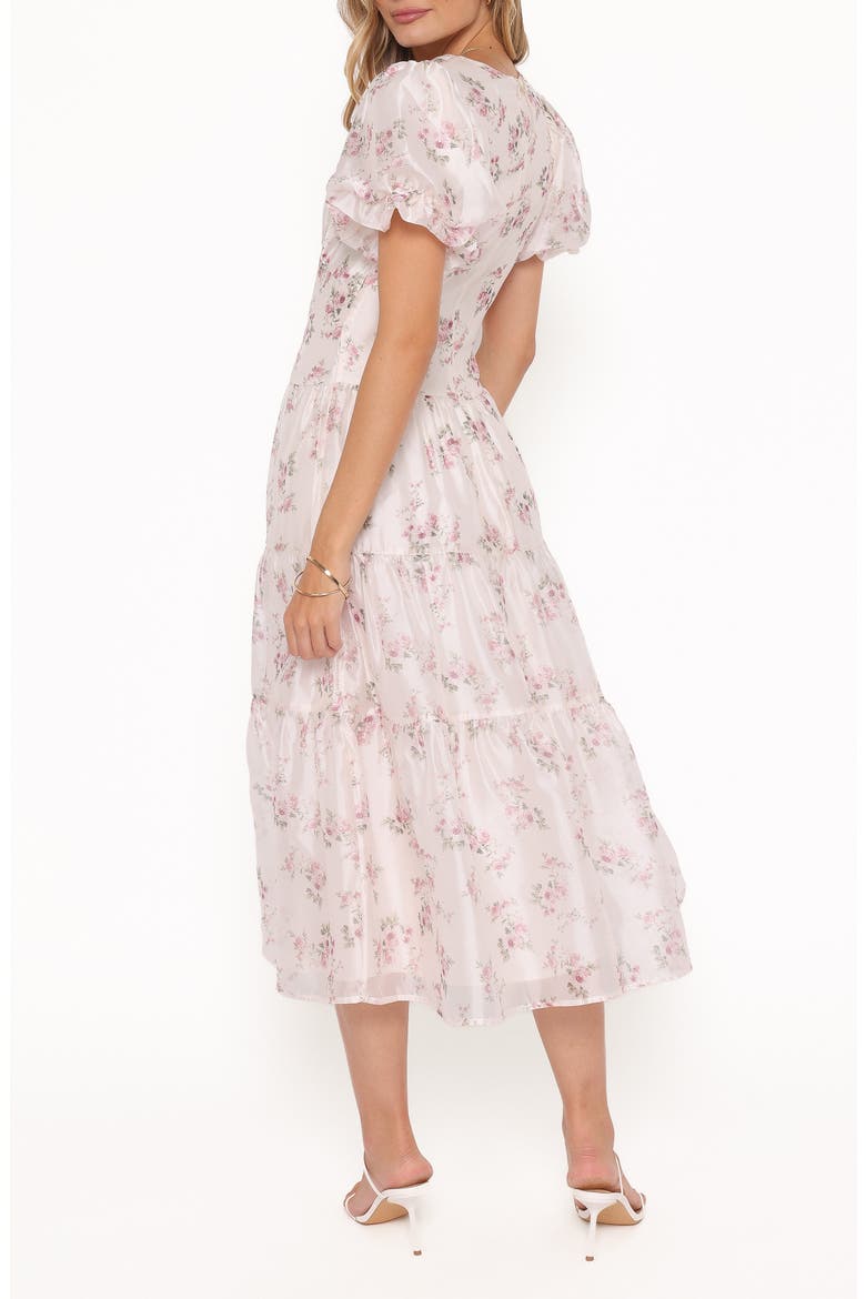 Jocelyn Floral Print Puff Sleeve Maxi Dress, Alternate, color, IVORY/ PINK FLORAL
