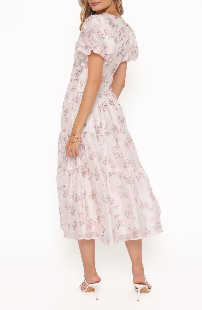 Petal & Pup Jocelyn Floral Print Puff Sleeve Maxi Dress, Alternate, color, Ivory/ Pink Floral