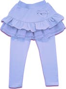 JOE-ELLA Kids' Solid Skirted Stretch Leggings