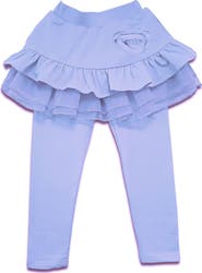 JOE-ELLA Kids' Solid Skirted Stretch Leggings