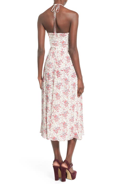 Wayf Floral Print Halter Midi Dress