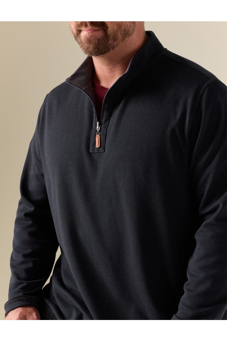 Big & Tall 1/4-Zip Tech Reversible Pullover, Alternate, color, BLACK