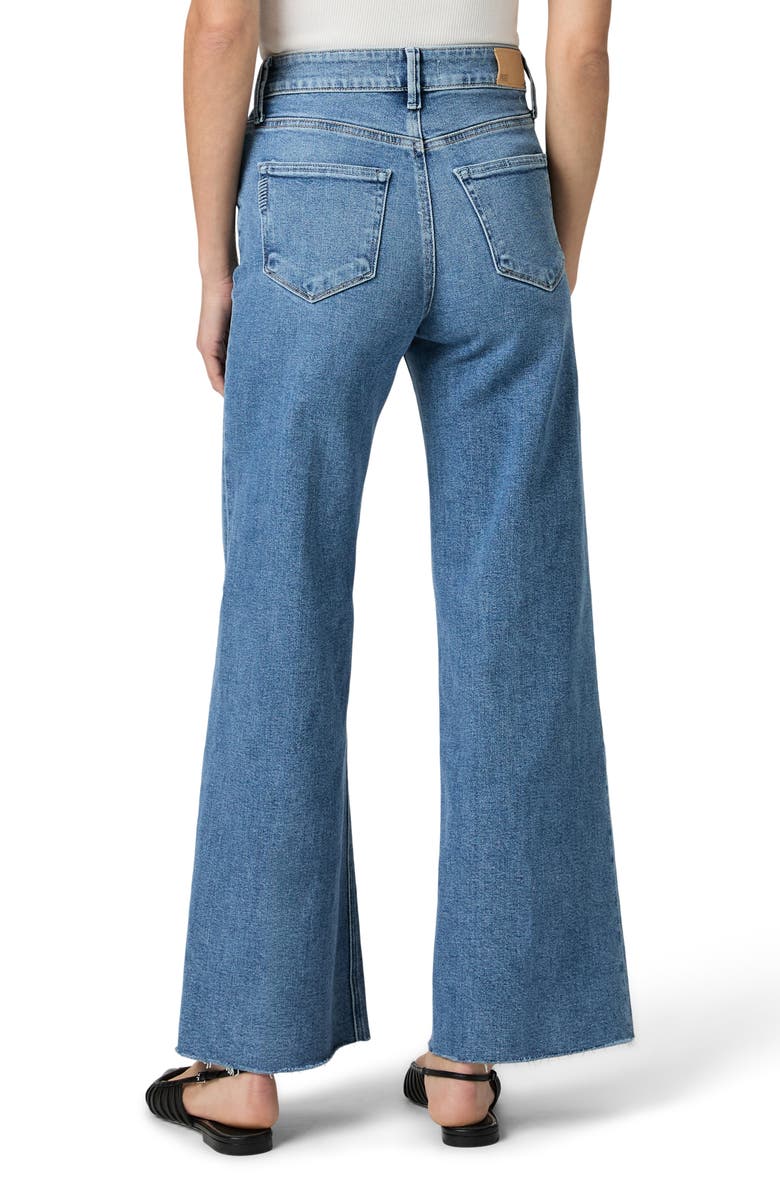 PAIGE Anessa High Waist Raw Hem Wide Leg Jeans, Alternate, color, Big Sky