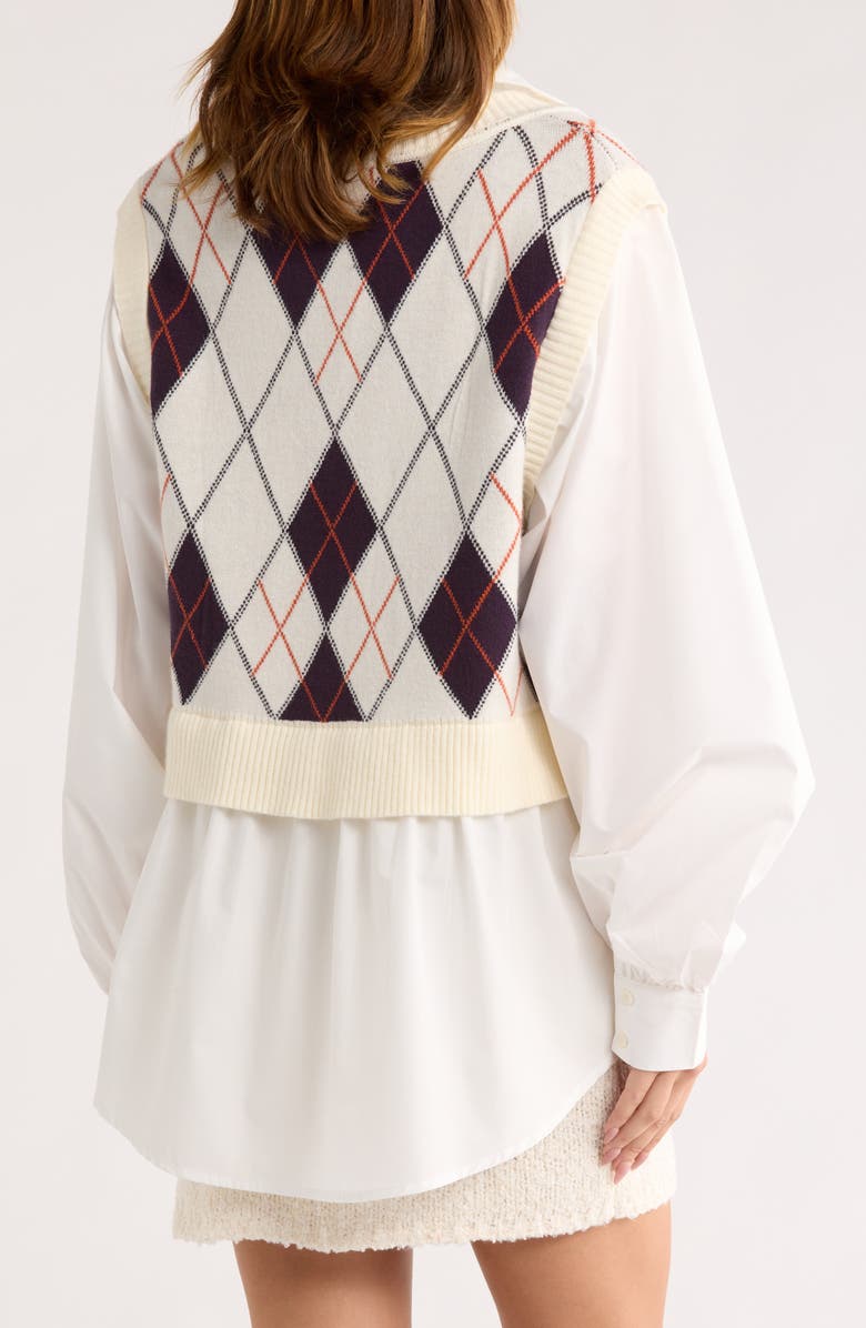 JACQUIE THE LABEL Mara Mixed Media Vest Top, Alternate, color, Off White Multi