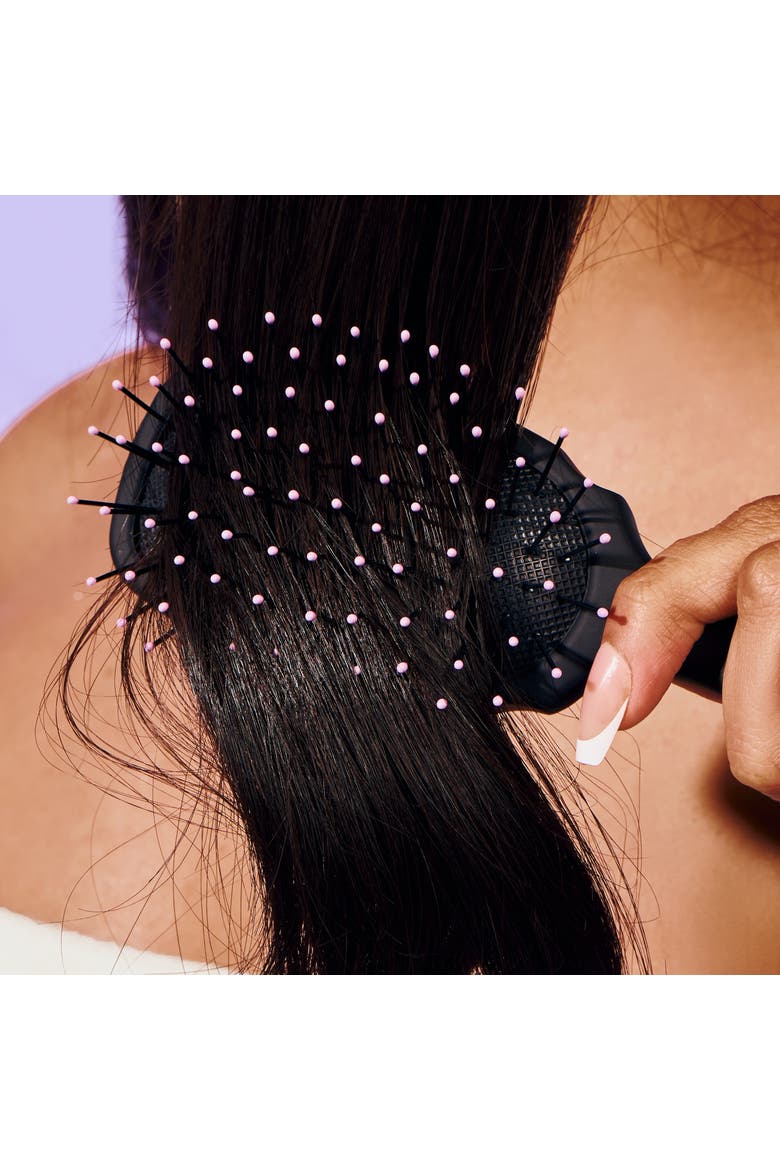 Mini Travel Detangler Brush with Anti-Static, Heat-Resistant & Flexible Nylon Bristle, Alternate, color, Black