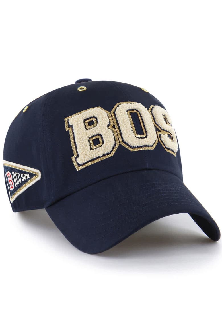 Men's '47 x Stoney Clover Lane Navy Boston Red Sox Acro Charm Clean Up Adjustable Hat, Main, color, Navy