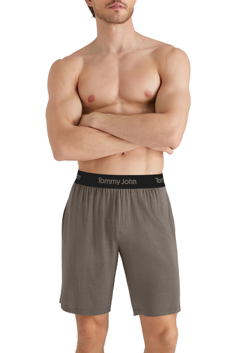 Second Skin Luxe Rib Pajama Shorts, Main, color, FALCON
