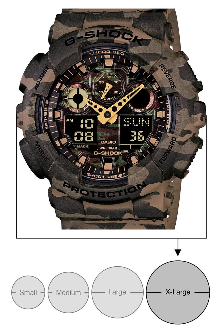 XL Camouflage Pattern Ana-Digi Watch, 55mm x 52mm, Alternate, color, BROWN CAMO