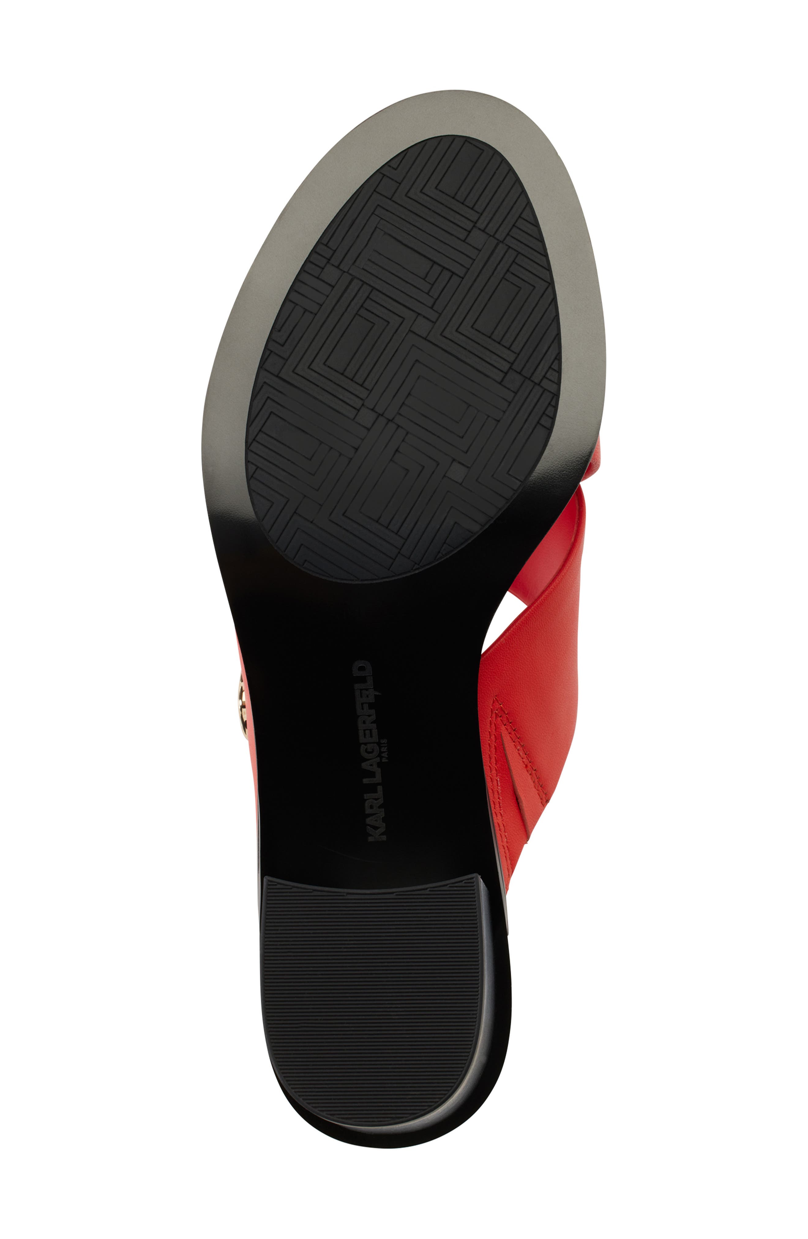 KARL LAGERFELD PARIS Henryk Criscross Slide Sandal, Alternate, color, Vermillon