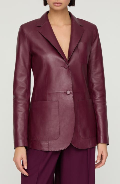 Lambskin Leather Blazer