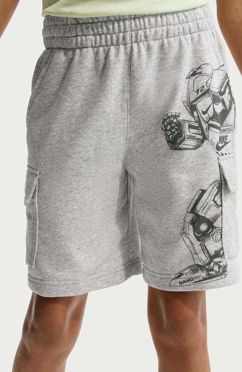 Nike Kids' Club French Terry Cargo Shorts, Alternate, color, Grey Heather/ Smoke Grey
