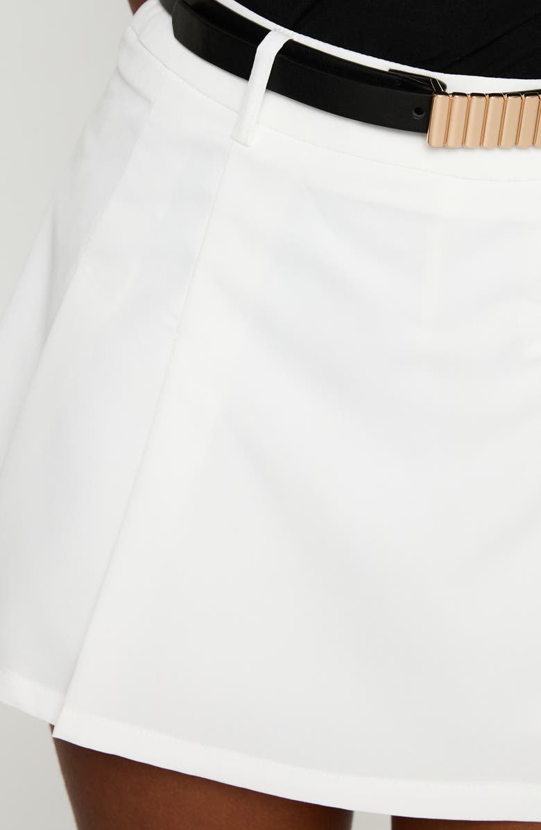 Princess Polly Barrymore Pleated Silk Blend Miniskort, Alternate, color, White