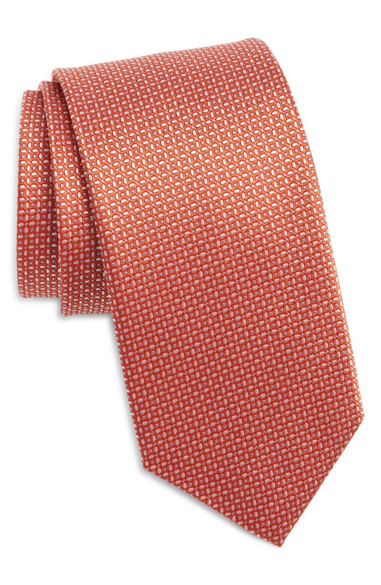 David Donahue Neat Silk Tie, Main, color,