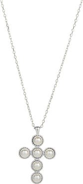 Bearfruit Jewelry Sterling Silver 18k Gold Plated Victoria Cross Pearl Necklace Dainty Classic