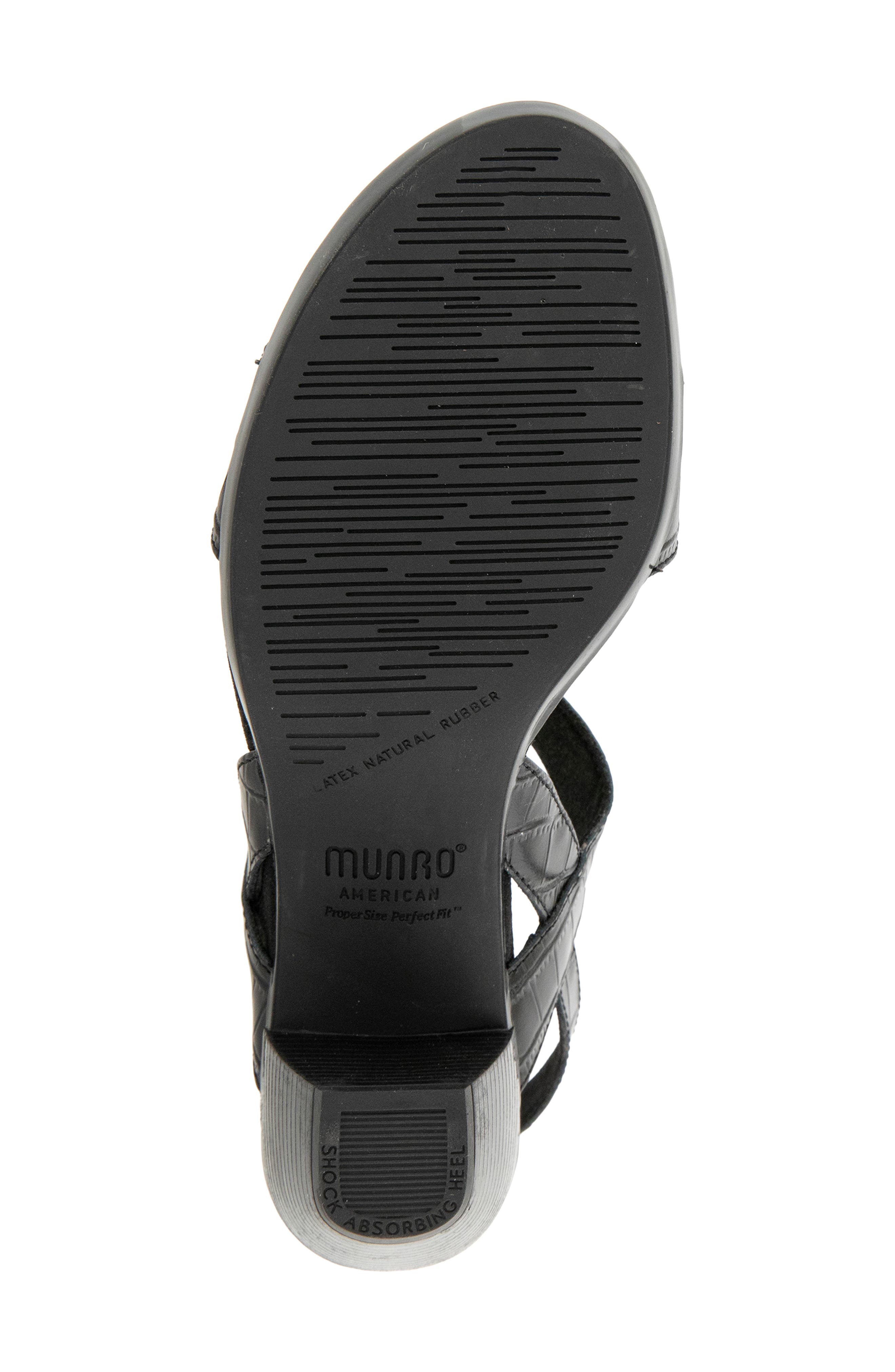 Willow Croc Embossed Leather Sandal, Alternate, color, BLACK LEATHER CROCO