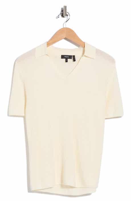 Open Collar Short Sleeve Sweater