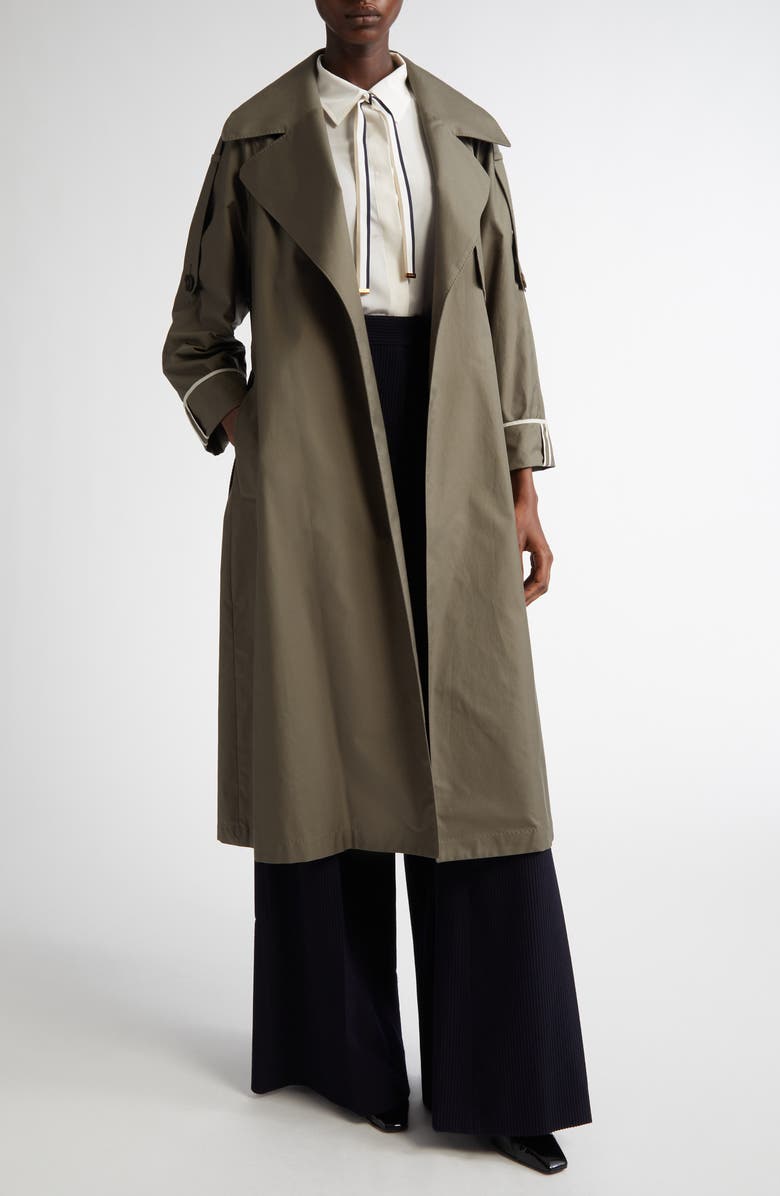 Max Mara Apollo Silk Crêpe de Chine Button-Up Shirt with Neck Ties, Alternate, color, Silk