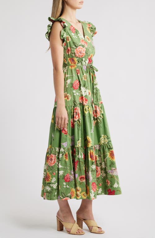 ANNE KLEIN ANNE KLEIN DRAWSTRING WAIST MAXI WITH RUF