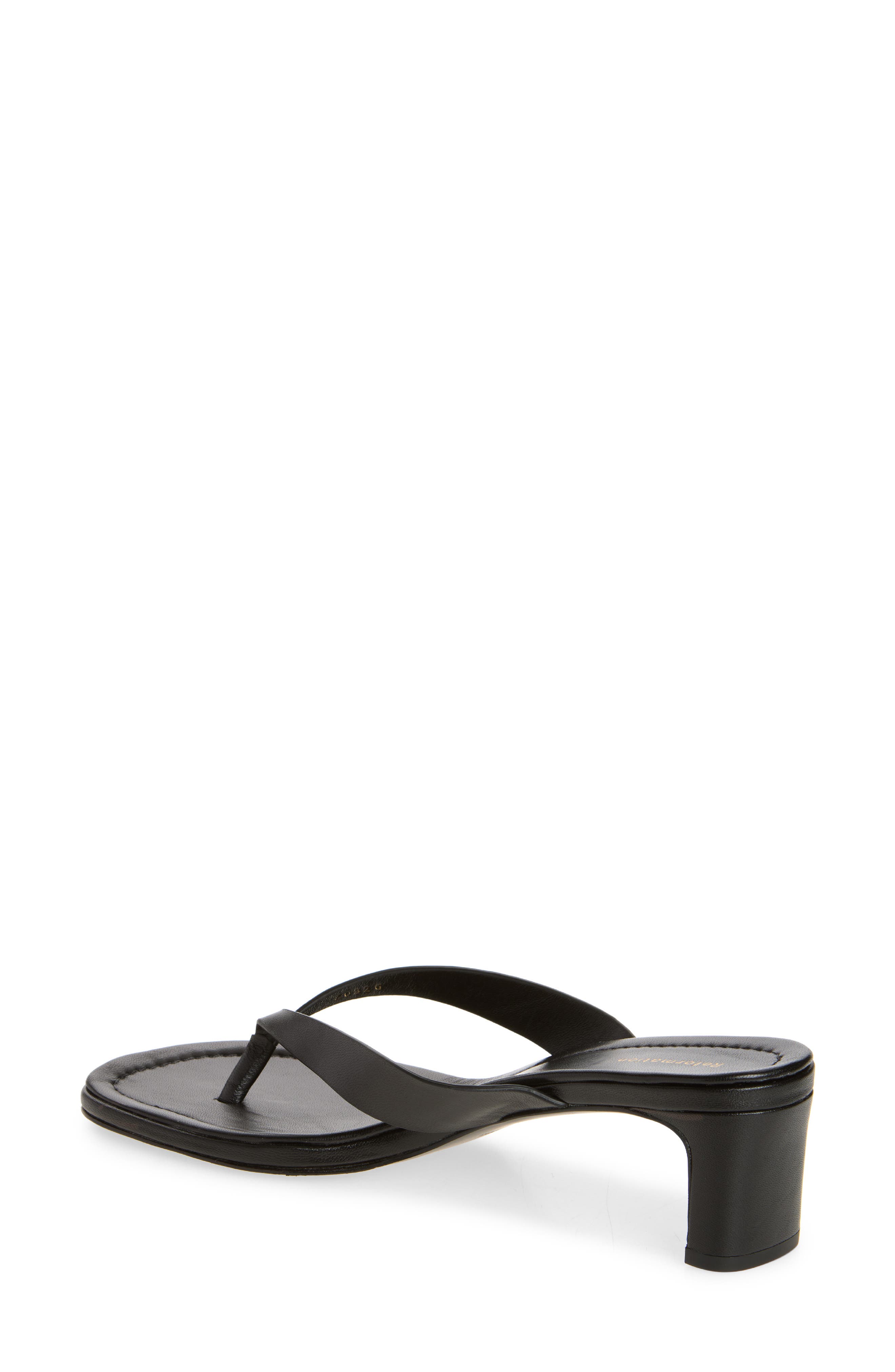 Reformation Jessie Block Heel Sandal, Alternate, color, Black Leather