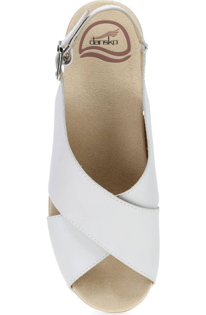 Dansko Sloane Slingback Platform Sandal, Alternate, color, White Full Grain