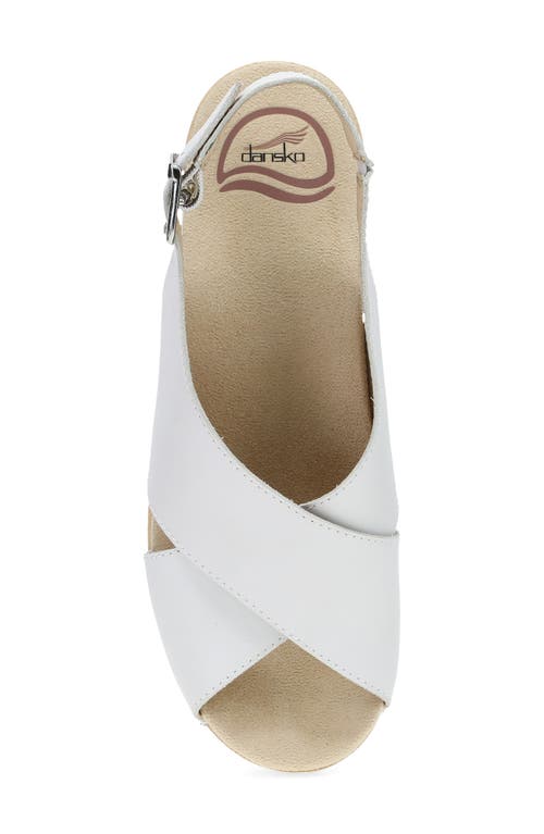 Dansko Sloane Slingback Platform Sandal In White Full Grain