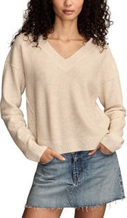 Lucky Brand Waffle Knit V-Neck Sweater