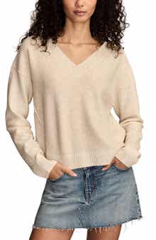 Lucky Brand Waffle Knit V-Neck Sweater