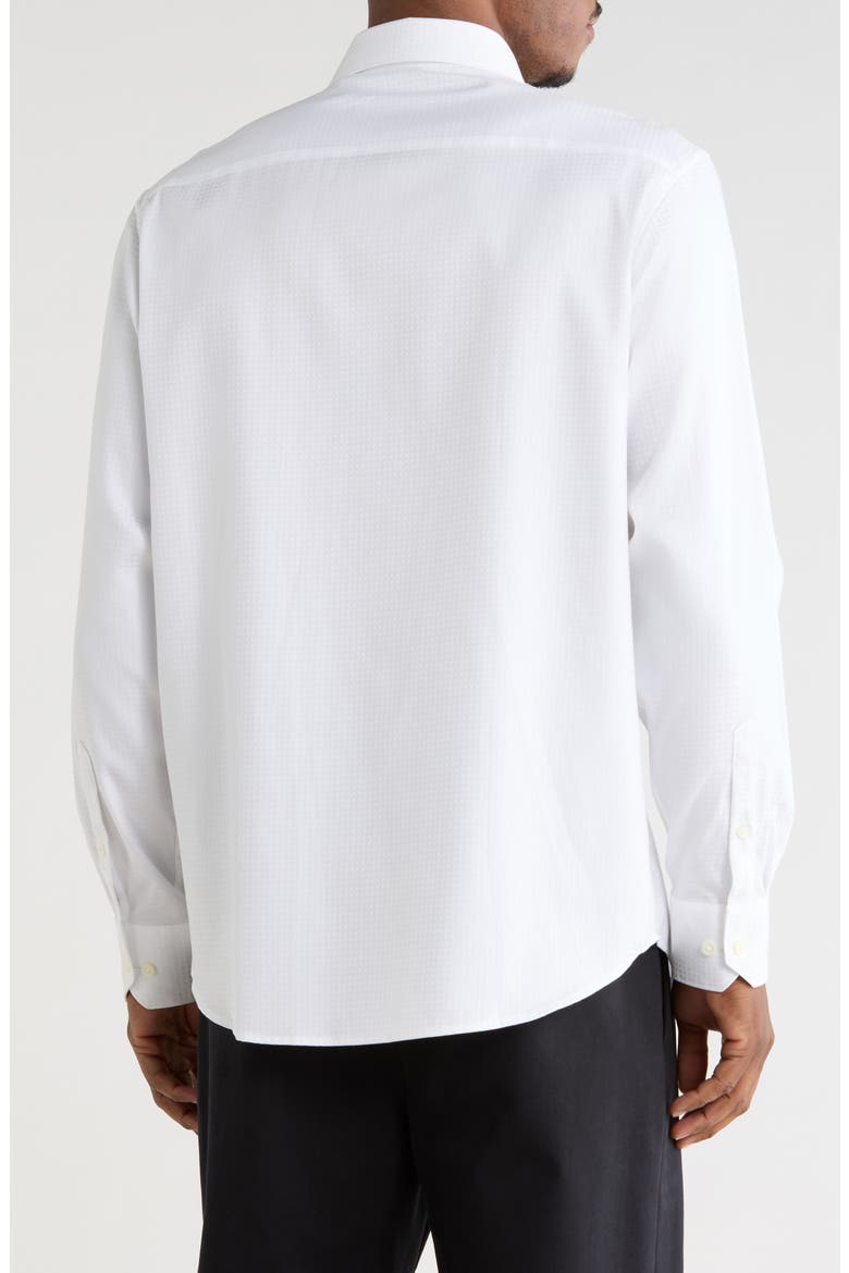Axel Shaped Fit Micro Check Button-Up Shirt, Alternate, color, WHITE