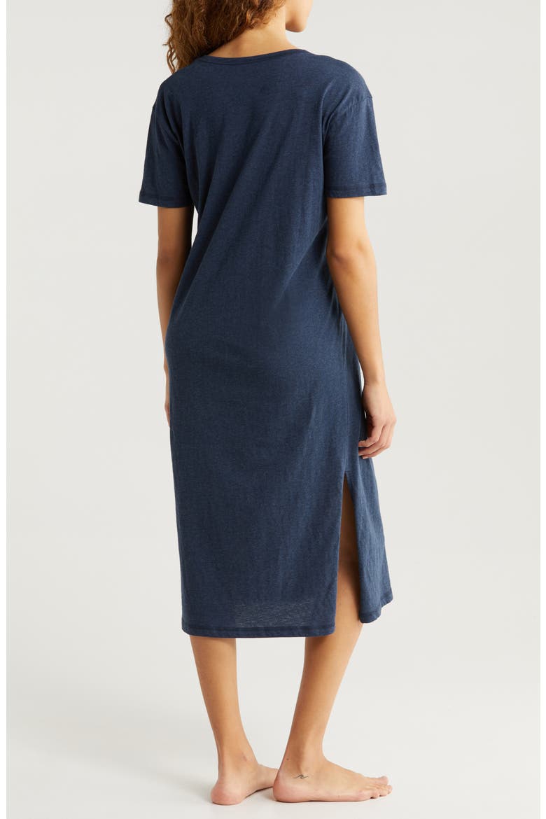 Ada Short Sleeve Knit Nightgown, Alternate, color, NAVY