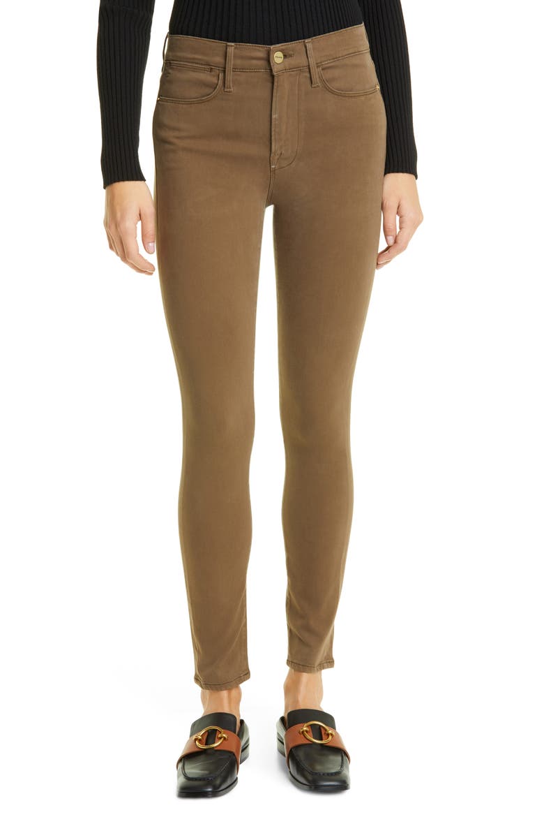 Le High Skinny Sateen Jeans, Main, color, WASHED ARMY