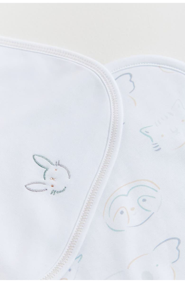 Babycottons Premium Pima Cotton Grey Curve Burps 2-Pack For Infant, Alternate, color, Multicolor