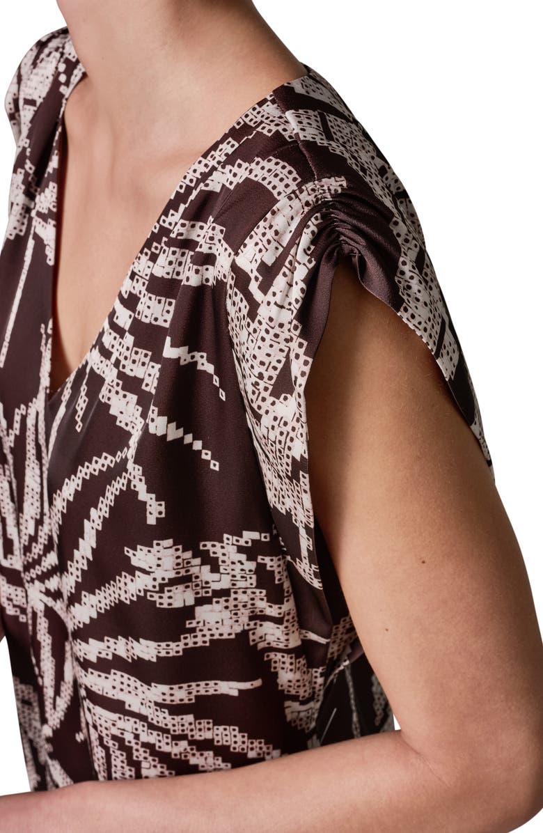 Donna Karan New York Print Cap Sleeve Top, Alternate, color,