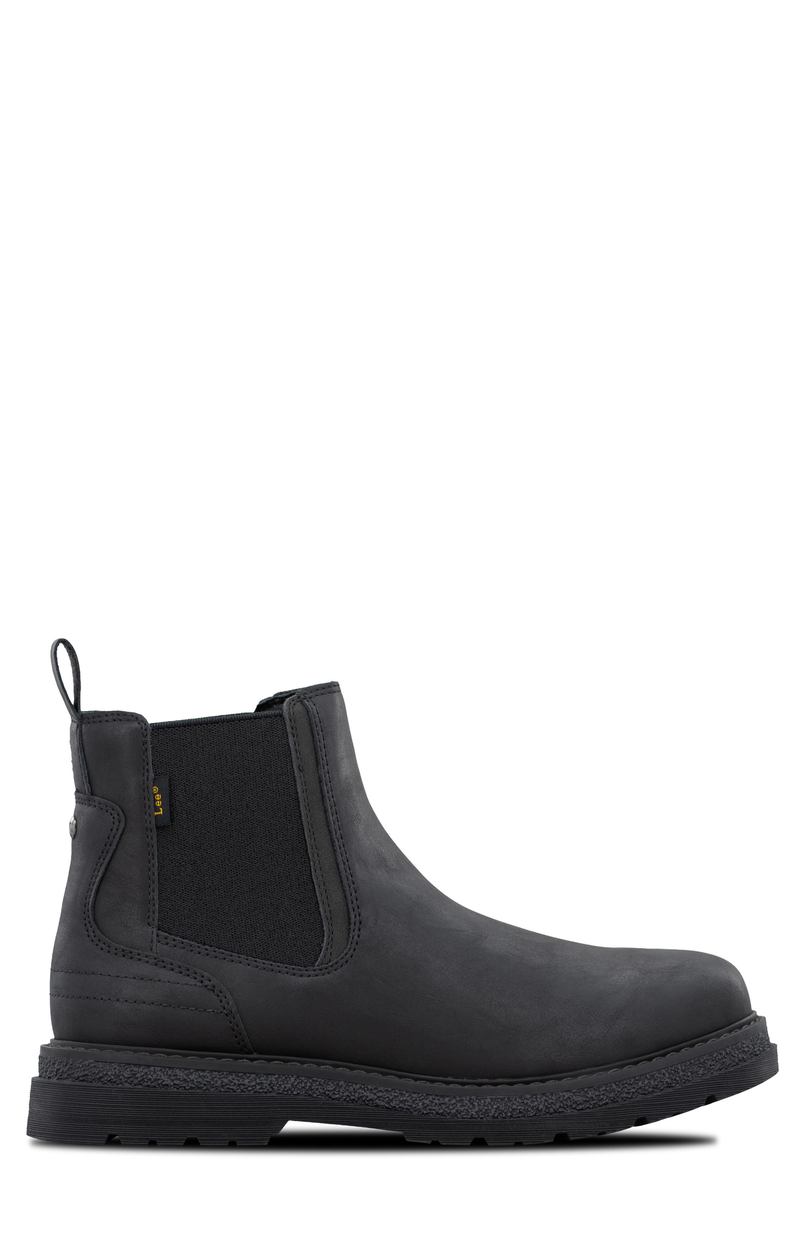 Ridge Faux Leather Chelsea Boot, Alternate, color, BLACK/ BLACK