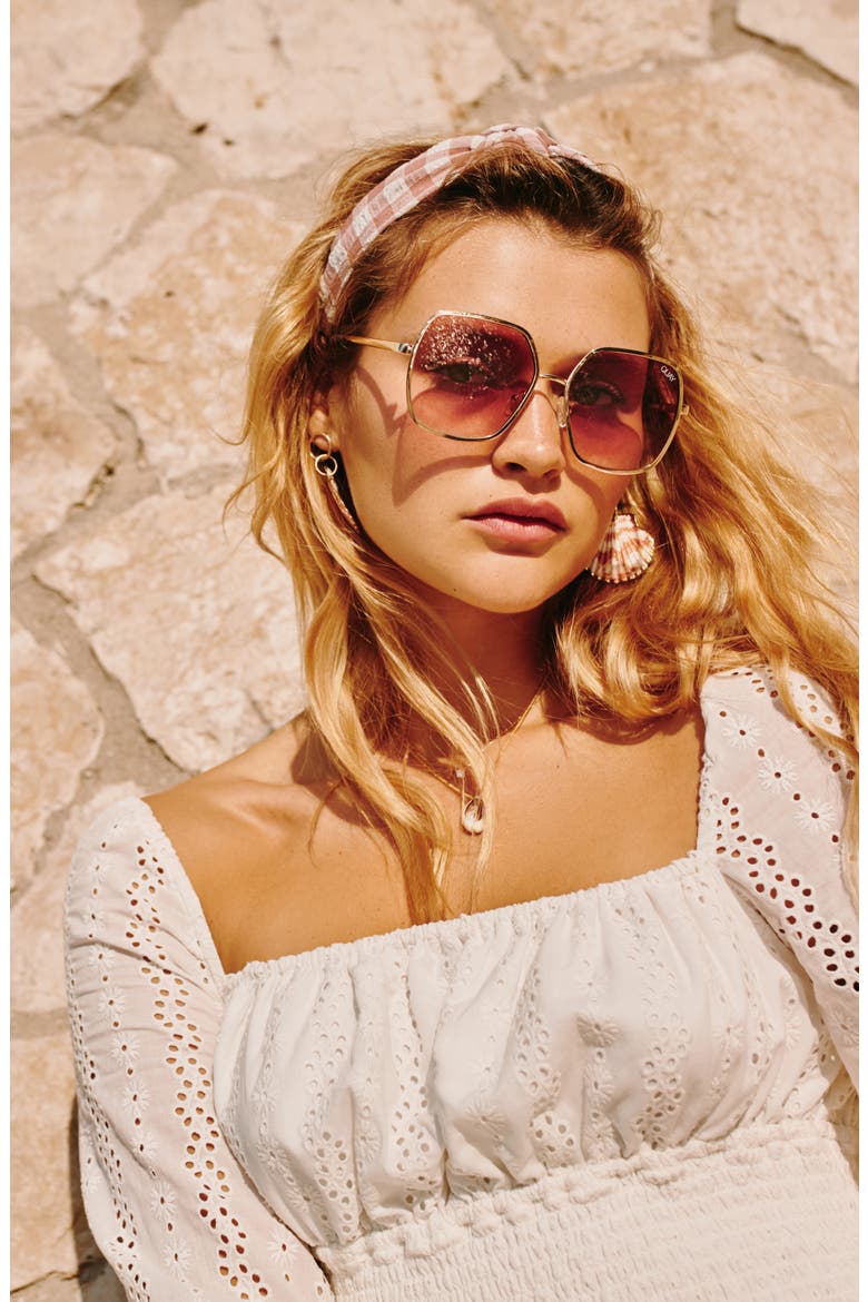 Australia 57mm Square Sunglasses, Alternate, color, GOLD/ PEACH