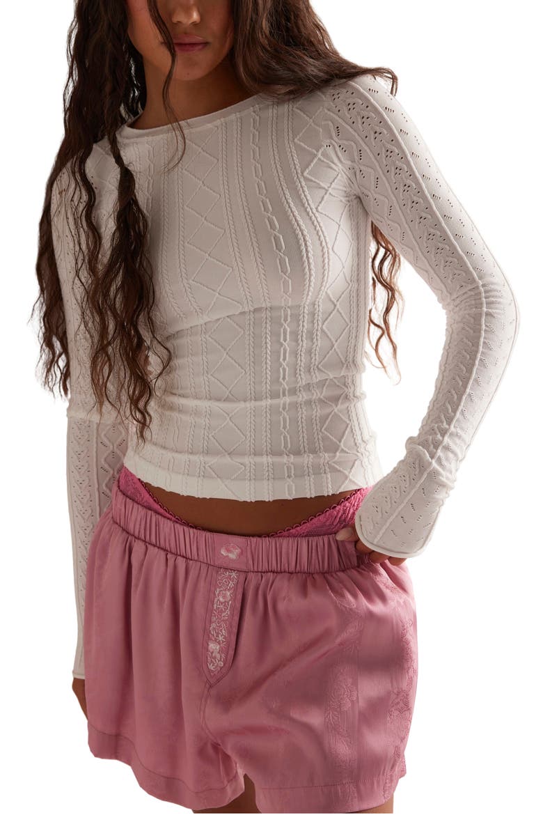 So Soft Seamless Long Sleeve Top, Main, color, CLEAN IVORY