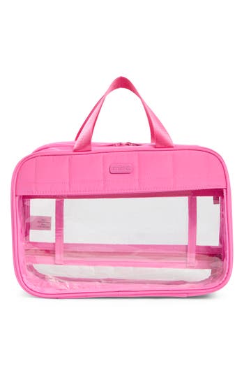 MYTAGALONGS Box Quilted Clear Toiletry Case in Hot Pink at Nordstrom Rack