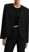 MANGO Padded Shoulder Collarless Jacket