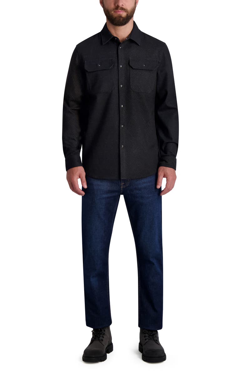 KARL LAGERFELD PARIS Check Mix Pattern Button-Down Shirt, Alternate, color, 