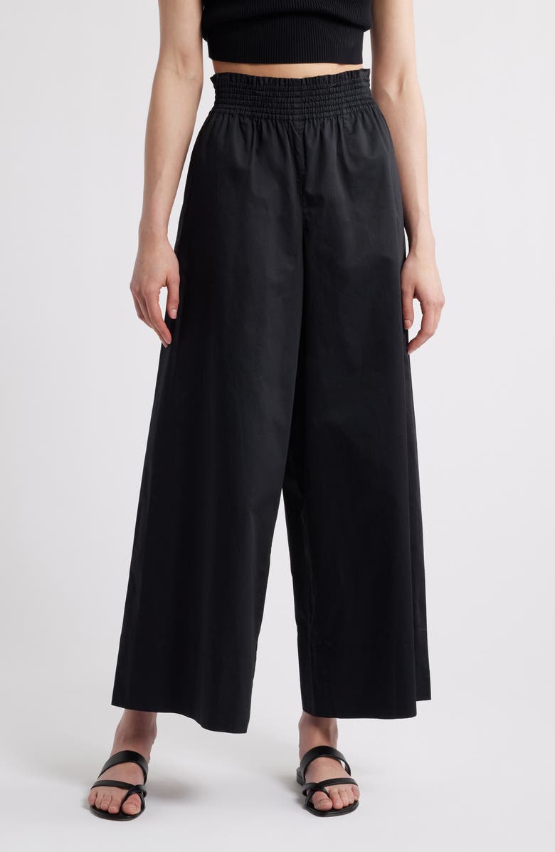 Solid & Striped Twyla Wide Leg Cotton Pants, Main, color, Noir
